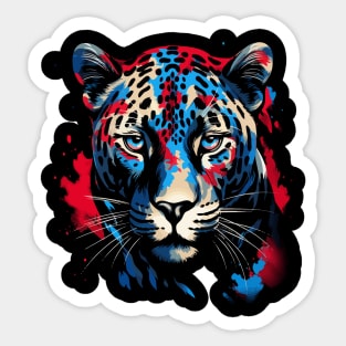 Patriotic Leopard Sticker